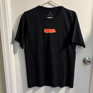 Empyre Black Tee with Red and Yellow Graphic